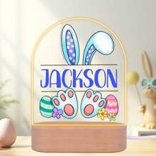 Personalized Easter Bunny Night Light - Custom Name LED Acrylic Rabbit Eggs Night Lamp, Perfect Gift For Easter, Unique Room Decor, Fun And Adorable Nightlight Gifts Birthday Graduation