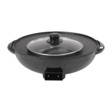WANLECY Circular Edition Hotpot Grill Combo Indoor BBQ Parties Electric Hot Pot - US B Type Plug(110-127V) - View 3
