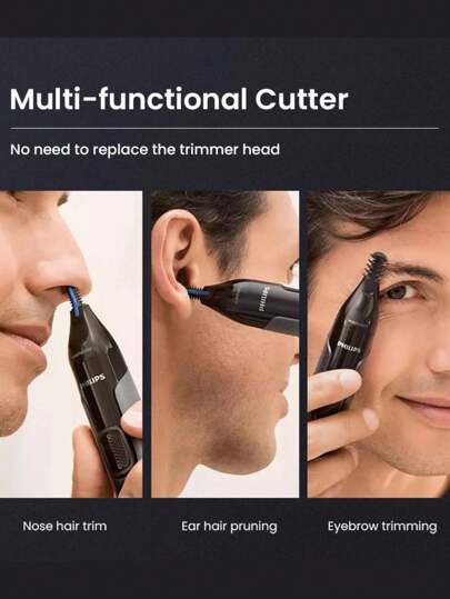  Philips NT3650/16 Recortadora de Vello Nasal y de Orejas Cortapelos Profesional Indoloro Para Cejas y Vello Facial Para Hombres y Mujeres