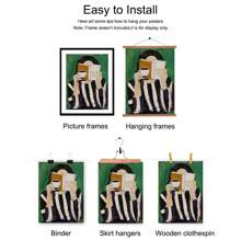 1pc Framed/Unframed Green Modern Striped Reading Woman Wall Art Poster Canvas Print Book Coffee Club Abstract Striped Woman Portrait Painting Aesthetic Decor, Suitable For University Dorm, Apartment, Bedroom, Living Room, Minimalist Home Decor - Multicolor - View 5