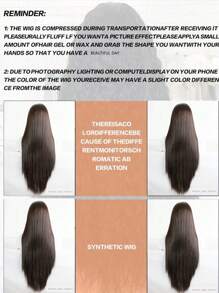 24 Inch Long Lace Front Wig, Black Brown Color, Elegant And Suitable For Women, Heat Resistant Synthetic Hair With Pre-Plucked Natural Hairline And Young Look, Great For Daily Wear, Wedding, Halloween And Christmas - Black Brown - View 11