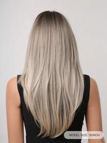 18 Inch Fashion Butterfly Haircut Gradation Gray Brown Hair Wigs Synthetic Middle Part Hair Wigs For Y2K Girls FLASH