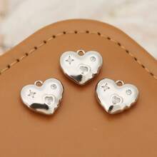 1 Piece/3 Pieces DIY Heart Inlaid Shiny Zirconia Single Pendant Jewelry Accessories For Romantic Love