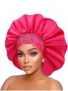 1PC Satin Bonnet Hair Bonnet For Sleeping - Paisley-a - View 17
