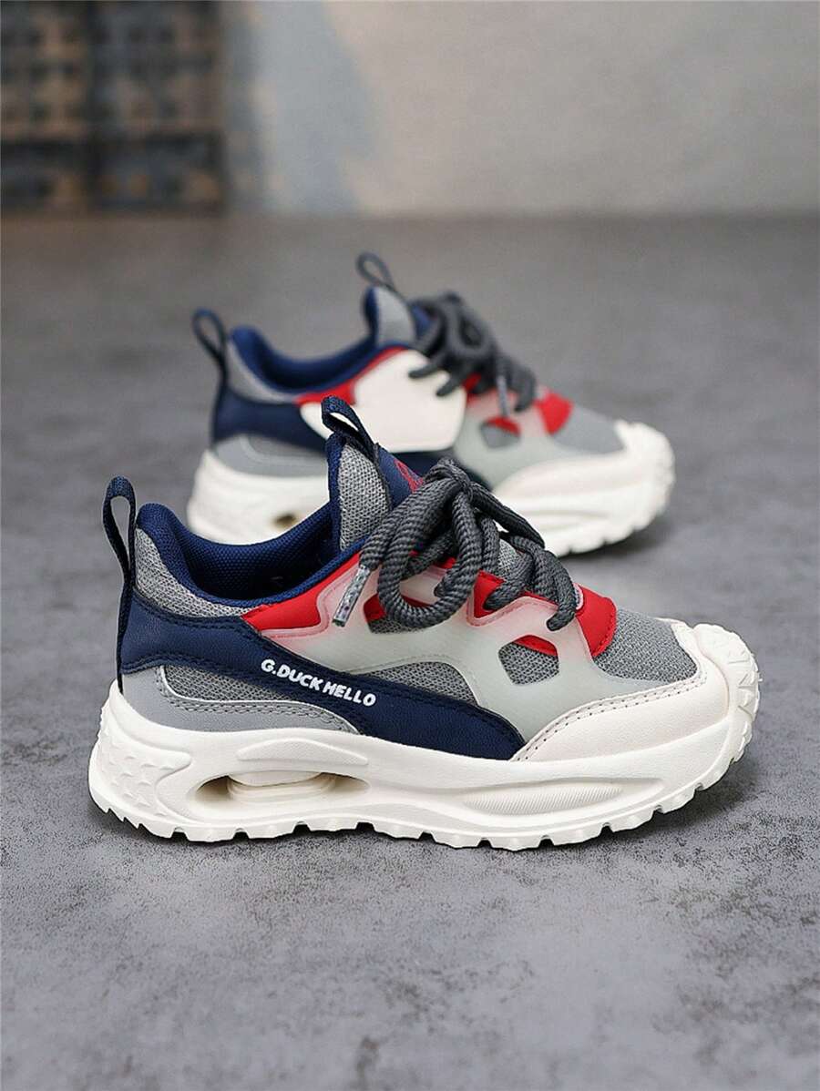 Kids Athletic Sneakers - Breathable Mesh Uppers For Boys & Girls, Non-Slip Lightweight Perforated Sole, Suitable For School, Running And Sports