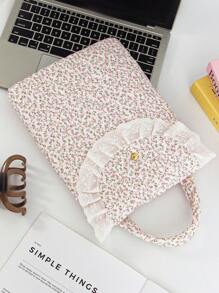 1 pieza Bolsa para Tableta con patrón floral rosa de 11 pulgadas, Bolsa de ordenador colorida y linda, Funda protectora, Bolsa pequeña para documentos, Funda para portátil, Bolsa de transporte para computadora portátil de 11 pulgadas, Cubierta portátil para tableta compatible con iPad Air 4, Pro 11, Mini 5, iPad y compatible con Samsung a prueba de golpes de 9 a 11 pulgadas
