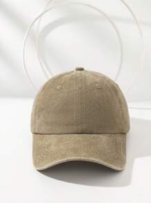 1 件装水洗纯色复古个性化女士棒球帽