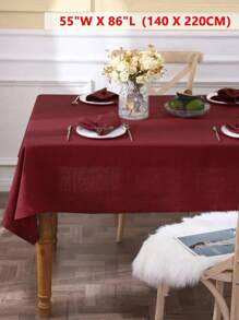1pc Refreshing Pastoral Solid Color Tablecloth, Skin-Friendly Absorbent Washable & Reusable, Suitable For Living Room, Dining Room, Picnic, Wedding, Daily Home Decor, Spring/Summer