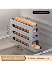 Egg Storage Box In The Refrigerator, Automatic Egg Rolling Rack, Egg Rack Storage Box For Large Capacity Refrigerator, ABS Material - Multicolor - View 4