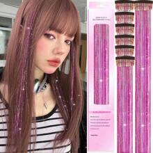 6 Stücke glänzende Haarmetall Band Clip Perücken Stück Glitzer Band Haar Party Fokus Delikates Auffälliges Geschenk Schönes Haaraccessoire Geschenk für Mädchen