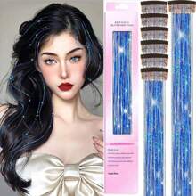 6 Stücke glänzende Haarmetall Band Clip Perücken Stück Glitzer Band Haar Party Fokus Delikates Auffälliges Geschenk Schönes Haaraccessoire Geschenk für Mädchen