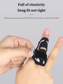 1 Basketball Finger Protector Volleyball Bandage Finger Protector Knuckle Sleeve Sports Thumb Compression Strap Protector - Black - View 3