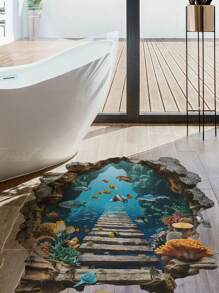 2 pegatinas de pared de tortugas marinas con mundo submarino, para sala de estar, pasillo y dormitorio. Papel tapiz de PVC autoadhesivo extraíble, ideal para cumpleaños, graduación, decoración del hogar, baño, dormitorio, sala de estar, casa, decoración del hogar, papel tapiz personalizado. - Multicolor - Ver 7