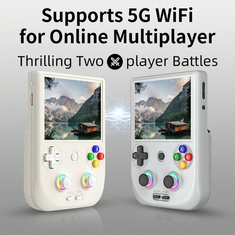 Dispositivo de juego portátil de alto rendimiento ANBERNIC RG 406V Android, pantalla IPS de 4 pulgadas, transmisión inalámbrica multitáctil, multijugador en línea, pantalla grande de clásicos retro - Blanco - Añade 3