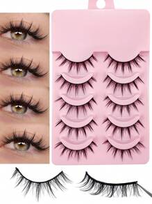 5 Pairs Miss Wink B09 Lashes, Thick, Curly, Fluffy, Fine And Natural Style, Suitable For Daily Makeup, Going Out, Parties And Gatherings