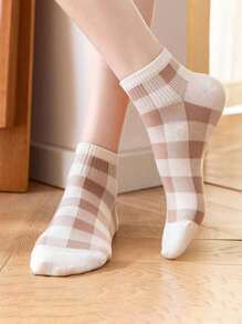 Set de 5 pares de calcetines bajos y casuales para mujer con lindo estampado de oso, de estilo de moda, transpirables y cómodos