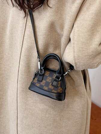 1 pieza Bolso de mano mini con estilo retro de concha, bolso de hombro/cruzado compacto y lindo para lápiz labial, adecuado para el verano