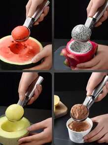 1pc Stainless Steel Ice Cream/Watermelon Ball Scoop, Fruit & Ice Cream Scooper Mold