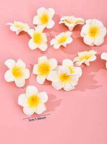10/25 szt. Biała pianka hawajska Frangipani sztuczne płatki kwiatów Plumeria czapka do włosów wieniec kwiatowy DIY dekoracja ślubna do domu 5 cm