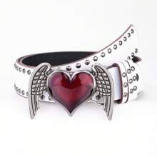 1 件女士时尚个性化 Y2K 嘻哈心形翅膀腰带，适合休闲牛仔装夏季、秋季、万圣节 - Y2K嘻哈皮帶 - 查看 34