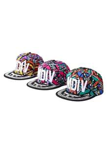 1pc Kids Hip Hop Streetwear Baseball Cap With Embroidered Letter, Flat Brim Sun Visor Cap Suitable For All Seasons