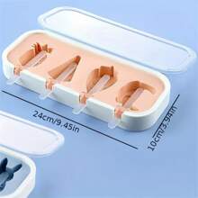 1pc Silicone Ice Pop Mold - DIY Homemade Ice Cream & Popsicle Maker With Fun Cartoon Shapes (Ice Cream, Snowman, Strawberry, Animal) - 9.84x3.94x1.18inch, Lightweight & Easy To Use Back To School - Multicolor - View 2