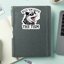 1PC Funny Possum Sticker – Rizz Em With The Tism Hilarious Meme Vinyl Decal For Laptops, Water Bottles & More | Awareness Neurodivergent Humor Gift | Opossum Aesthetic Sticker For Gen Z, Millennials & Shitposting Fans - Multicolor - View 4