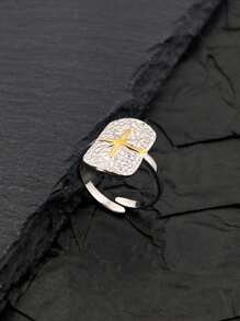 1pc 18k Gold Plated Stainless Steel Rainbow Pride Month Rings, Fashion Rings Suitable For Men, Teachers Day, Friendship Day, Everyday Wear - Contrast Color Open Ring - View 8