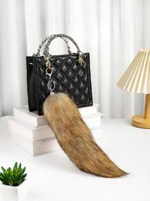 全新时尚仿狐狸尾巴包饰，1 件各式蓬松仿毛流苏钥匙扣，手提包吊坠配件，适合日常使用，送给朋友的绝佳礼物 - 彩色 - 查看 15