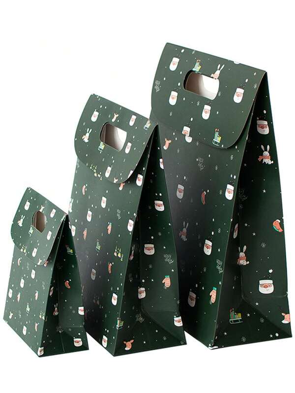 1 pieza Bolsa de transporte con tapa plegable para regalo de Navidad,set de 2 piezas que incluye bolsa de regalo y empaque de entrega
