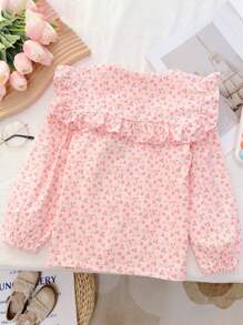 Young Girl Shirt 2024 Spring Style Casual Long Sleeved Chic Top Shirt - Pink - View 2
