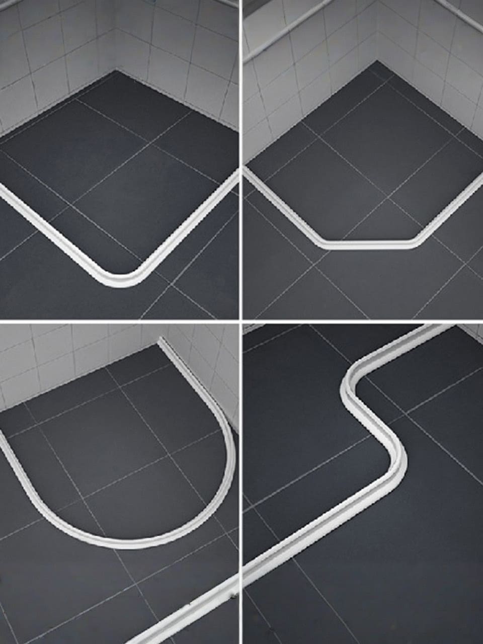 1 Peça 1M Barreira de Água para Chuveiro, Faixa Adesiva Autocolante Barreira de Água para Chuveiro, Sistema de Retenção de Água do Chuveiro para Separação Seco e Úmido, Guarda-Água Flexível do Chuveiro, Decoração de Banheiro Doméstico, Decoração de Volta às Aulas
