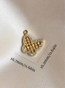 10 件/包镂空水钻蝴蝶吊坠时尚耳环珠宝配饰批发 - 金色 - 查看 13