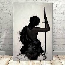 1 pieza / Juego de 3 Pósteres de arte de pared de estética de anime japonés, arte vintage de samuráis en pintura al óleo HD, decoración para el hogar y el dormitorio con/sin marco