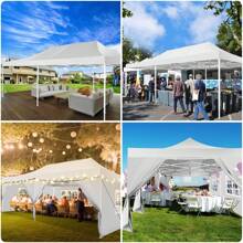 13x26 Pop Up Tent 13x26 Canopy With Sidewalls Heavy Duty Canopy Party Tent For Parties, Outdoor Wedding Large Event Tent Wind Waterproof UPF 50+ Ez Up In Garden Lawn With Roller Bag, Black - White - View 10