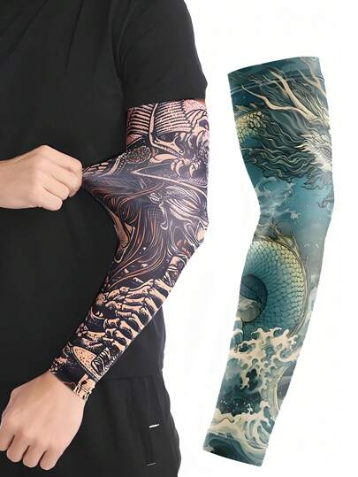 户外冰丝袖套跑步露营透气袖套速干手臂保护UV400臂套夏季运动装备