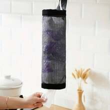 1 Giá đựng túi đựng đồ tạp hóa bằng lưới có thể gấp lại, Hộp đựng túi nhựa thoáng khí, Hộp đựng túi đựng rác nhà bếp có móc treo - Nhiều màu - Xem 13