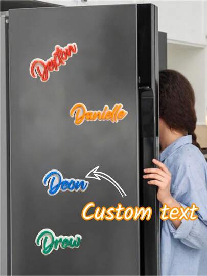 1pc Customizable Colorful Fridge Magnet Decoration, Valentine's Day, Birthday, Anniversary, Mother's Day, Housewarming, Letter Name Souvenir Gift,Delicate Romance,Home & Living,Christmas Home Atmosphere,Souvenirs