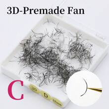 720Fans In One Box 3D Premade Fan Lashes 100% Handmade Pointybase Root 0.07mm Thickness In C D Curl ,8-15mm Length Available For Professional Eyelash Extensions