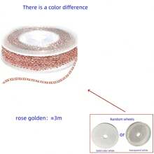 10ft (3m) Metal Chain Roll In Gold, Silver & Rose Gold Colors, With Pliers, Jump Rings & Lobster Clasps, For DIY Jewelry Making Of Necklaces, Bracelets, Anklets & Waist Chains, Available In 9 Colors (Slight Color Variations) - Multicolor - View 8