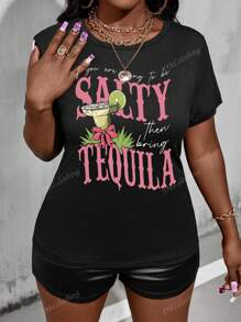 If You Want Something Salty, Bring A Tequila T-Shirt Short-Sleeved Top
