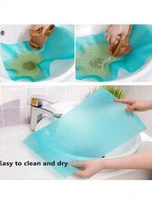 4 件装防水冰箱内衬，矩形防潮垫，可洗冰箱垫，家用小雏菊和柠檬图案餐垫（绿色）适用于学校、办公室、家庭，