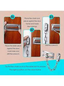 1 Stück verstärkte diebstahlsichere Türkettenklinke, Innenraumschloss-Riegel, 9-Ring Schrankkette - Heimsicherheitstürkette, Bolzenverriegelung [ohne Zubehörschrauben]