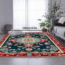 [Crystal Velvet 700g/㎡ Printed Bottom, 5mm Thick] 1 Piece Bohemian Style Solid Color Rug, Soft Anti-Slip Washable Carpet For Indoor And Outdoor, Living Room, Bedroom, Kitchen, Office, Home Decor, Doormat, Play Area Back To School