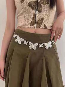 Retro Punk Butterfly Waist Chain Women's Fashion Creative Bikini Exaggerated Stripes Simple Waist Accessories