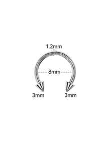 1/2pcs Stainless Steel Pierced Nose Ring,Fashion Personalized Simple Rivets, Women's Silver And Black Nose Rings, Nightclub Parties Jewelry, Birthday Gifts ﻿