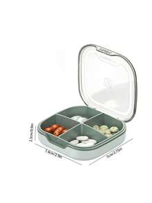 1pc Portable 4/6 Grid Transparent Pill Box Organizer