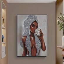 1pc 30x40cm DIY 5D Diamond Painting Kit - Elegant Woman With Glamorous Attire, Full Drill Round Acrylic Diamonds, Frameless Mosaic Art Embroidery Cross Stitch For Sophisticated Wall Decor, New Diamond Painting Kits