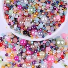 500 件 6 毫米皇家蓝色平底仿珍珠装饰珠，无孔，AB 涂层，适用于手机壳、镜子、杯子、工艺品、鞋子 DIY 装饰 - 珍珠鑽 - 查看 26