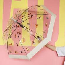 Clear Umbrella Auto Open Dome Umbrella Windproof Umbrella With J Hook Handle - Multicolor - View 11